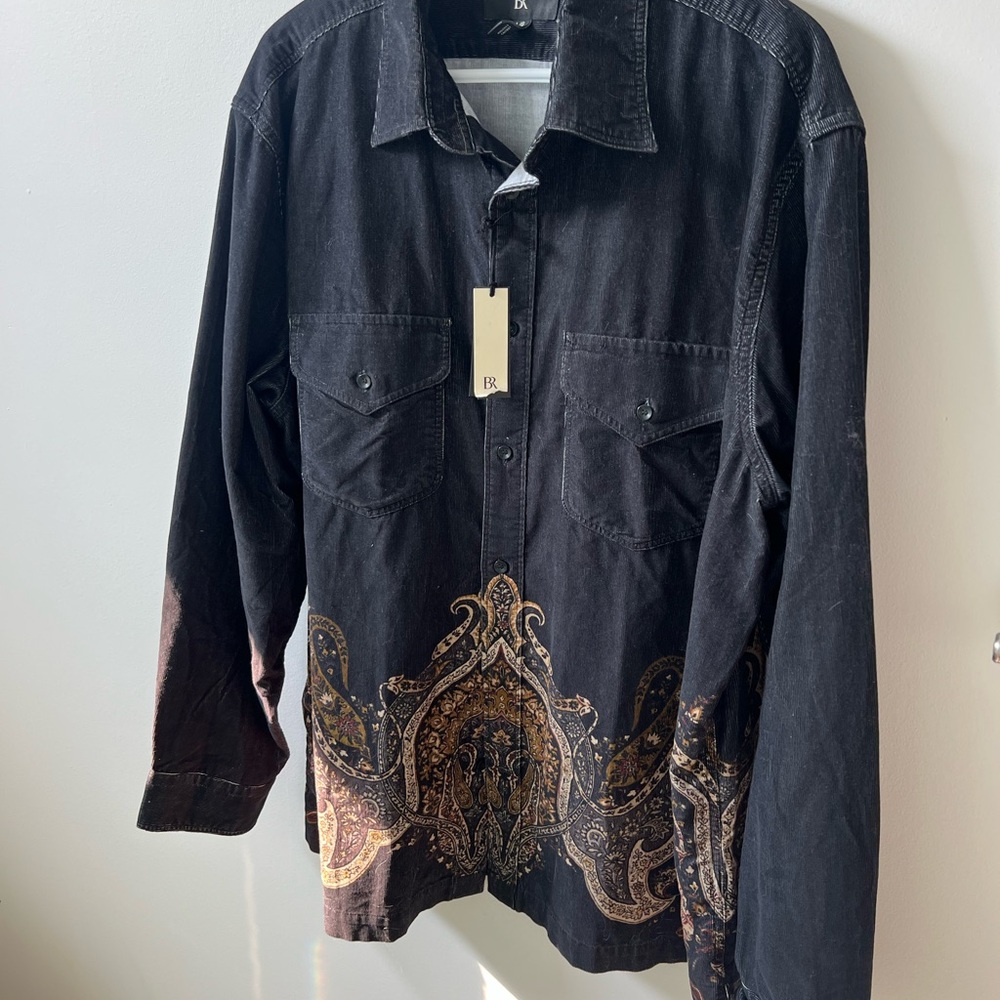 Black Embroidered Men's shirt